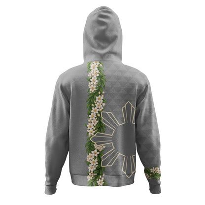 Philippines Filipinos Hoodie Sampaguita Flower Sun Pattern Island Style