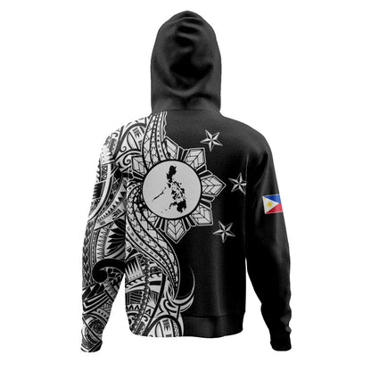 Philippines Filipinos Hoodie Flag Sun Map Tribal Fusion Style