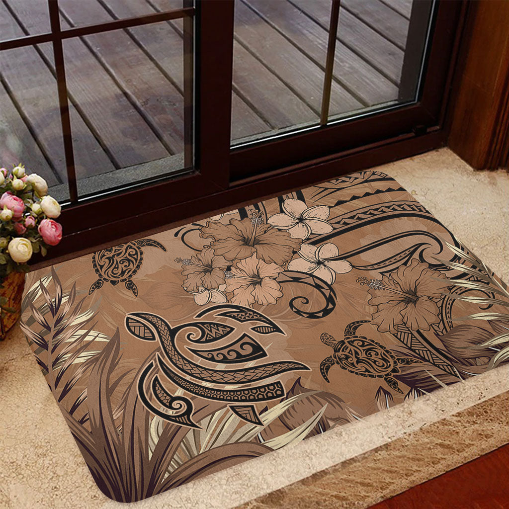 Hawaii Doormat Polynesian Turtle Tattoo Tropical Elements