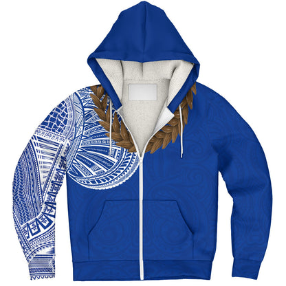 Samoa Sherpa Hoodie Tattoo Roman Reigns With Ula Fala Style Brown