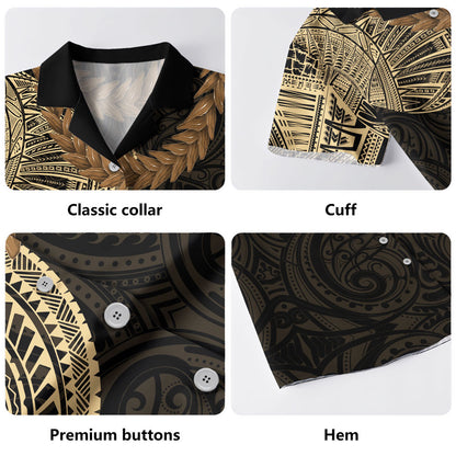 Samoa Hawaiian Shirt Tattoo Roman Reigns With Ula Fala Style Brown