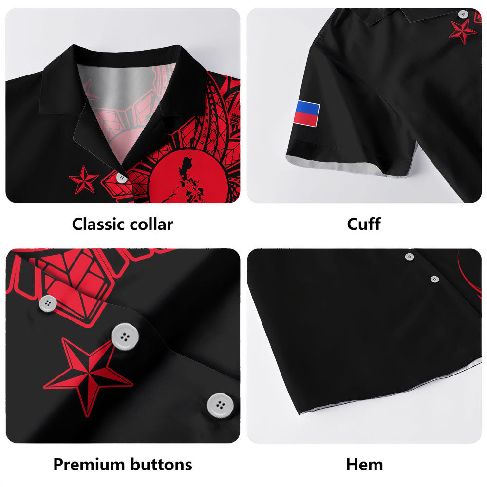 Philippines Filipinos Hawaiian Shirt Flag Sun Map Tribal Fusion Style