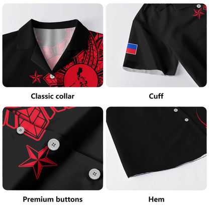 Philippines Filipinos Hawaiian Shirt Flag Sun Map Tribal Fusion Style