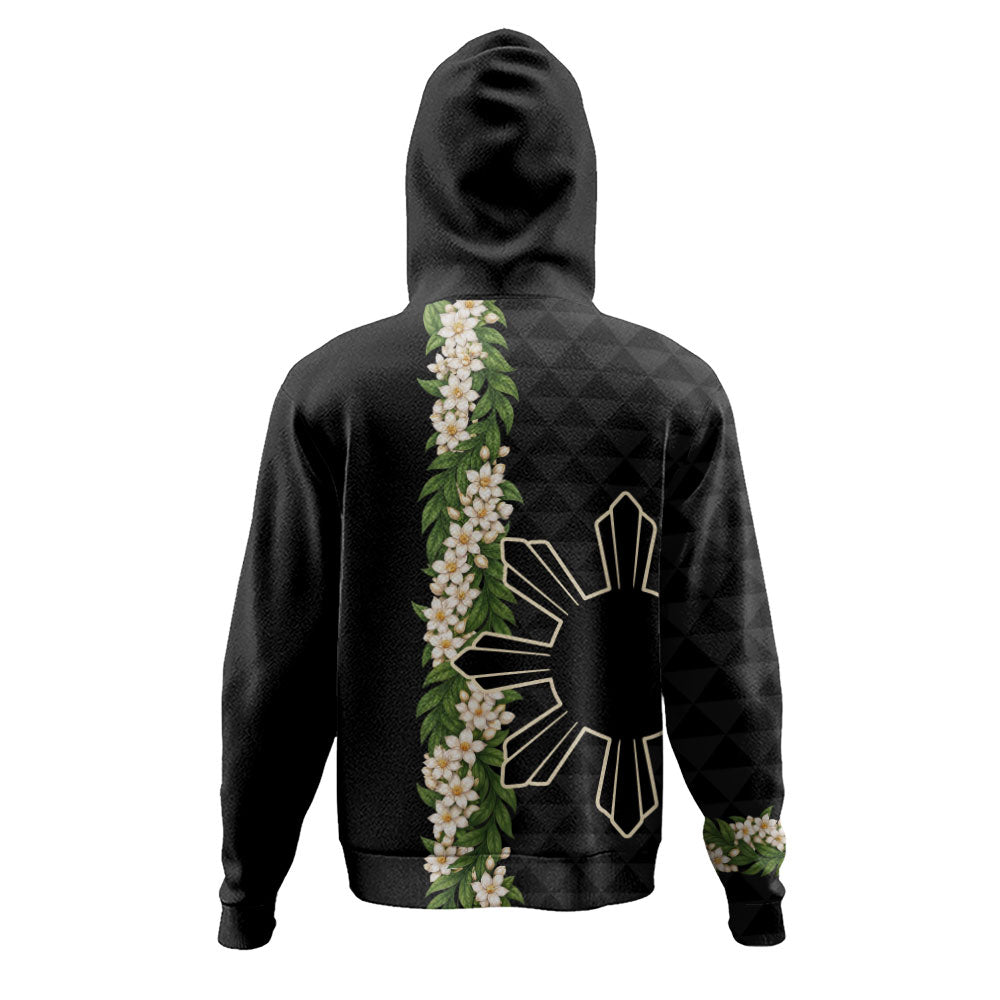 Philippines Filipinos Hoodie Sampaguita Flower Sun Pattern Island Style