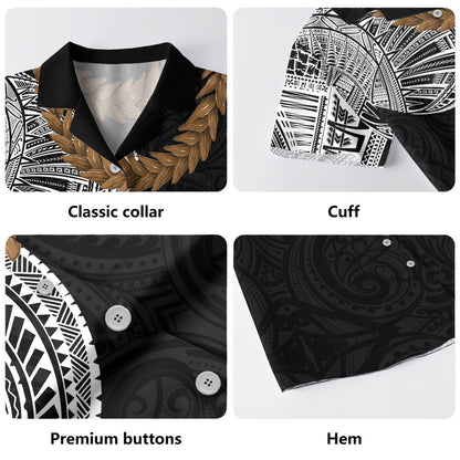 Samoa Hawaiian Shirt Tattoo Roman Reigns With Ula Fala Style Brown