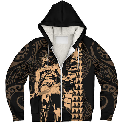 Philippines Filipinos Sherpa Hoodie Lapu Lapu Kakau Style