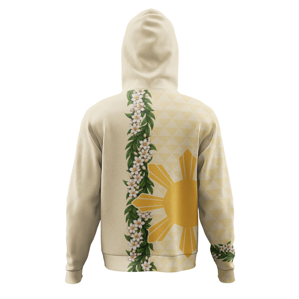 Philippines Filipinos Hoodie Sampaguita Flower Sun Pattern Island Style
