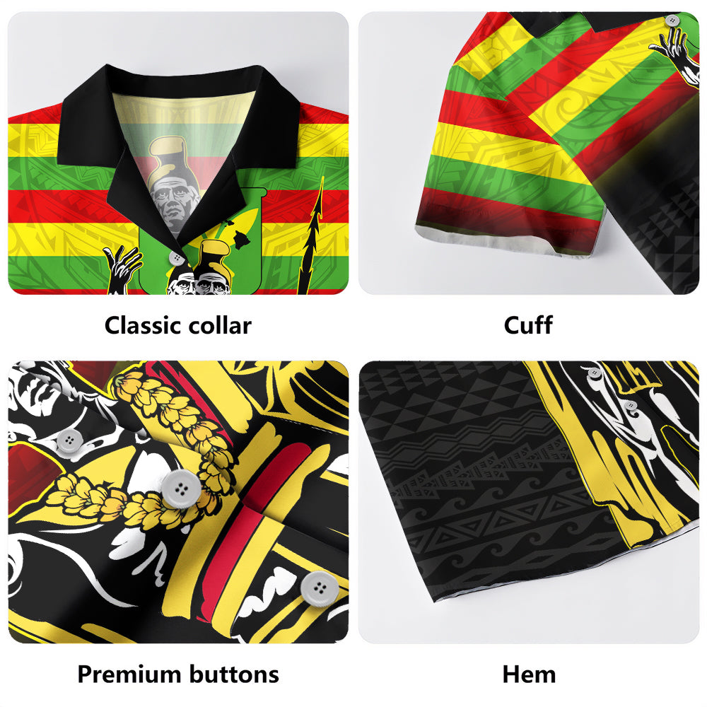 Hawaii Hawaiian Shirt King Kamehameha Flag Kanaka Maoli Tribal Tattoo