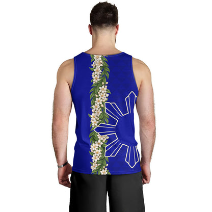 Philippines Filipinos Tank Top Sampaguita Flower Sun Pattern Island Style