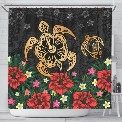 Hawaii Shower Curtain Polynesian Turtle Tropical Island Tribal Style