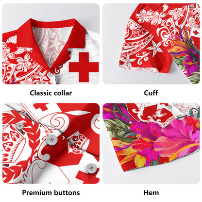 Tonga Hawaiian Shirt Flag Tribal Tropical Style