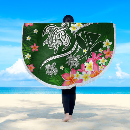 Hawaii Beach Blanket Aloha Island Turtle Plumeria Flower Tropical Fabric
