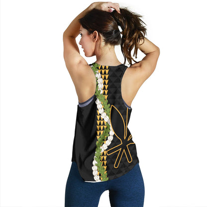 Hawaii Women Tank Kanaka Maoli Puakenikeni Maile Flower Lei