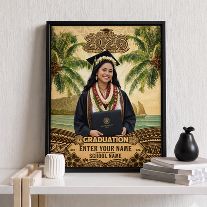 Hawaii Canvas Personalized Tropical Hawaiian Graduation