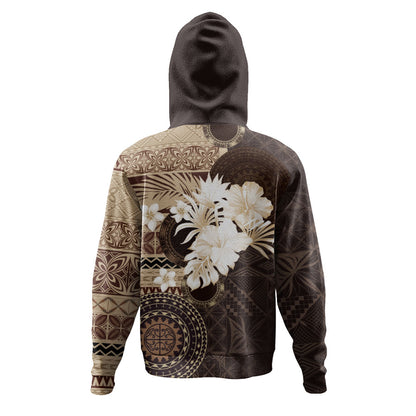 Samoa Hoodie Siapo Motif Print Fabric