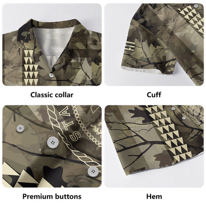 Hawaii Hawaiian Shirt Tribal Kakau Camouflage Green
