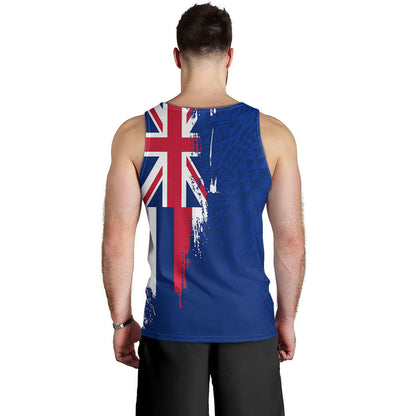 Hawaii Tank Top Flag Polynesian Style Ocean Blue