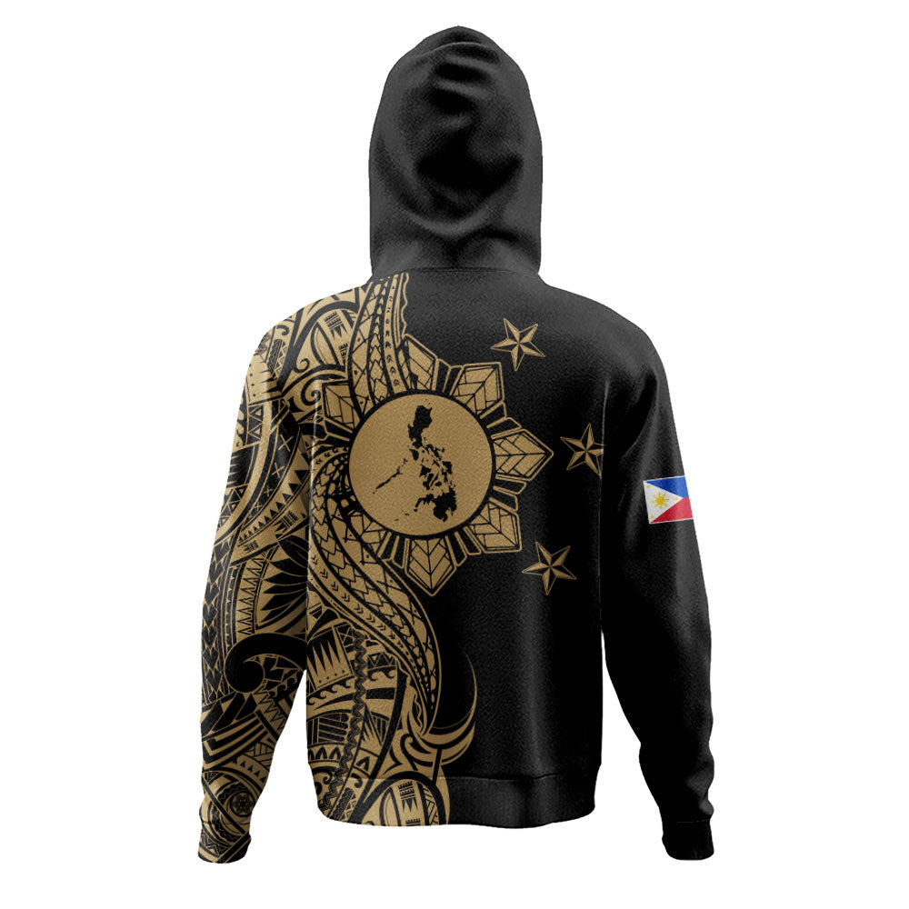 Philippines Filipinos Hoodie Flag Sun Map Tribal Fusion Style