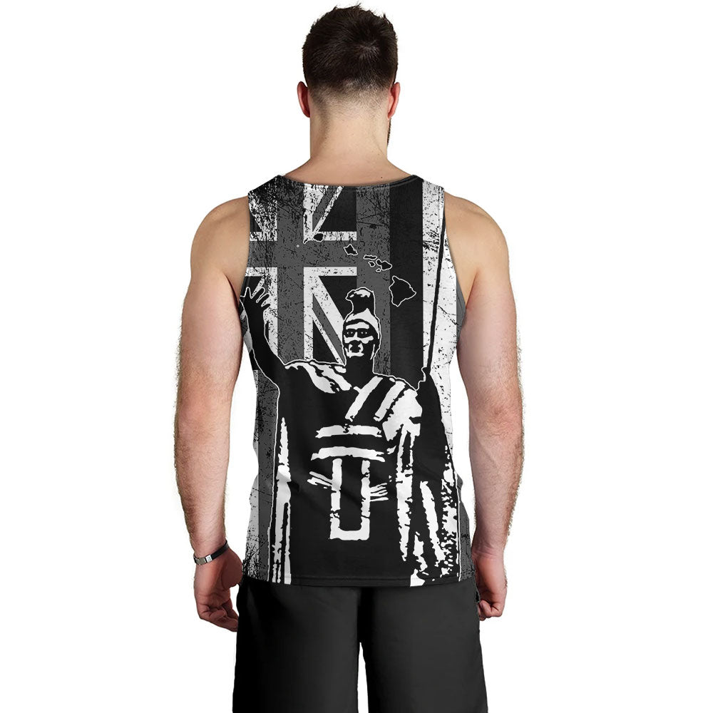 Hawaii Tank Top King Kamehameha Flag Tribal Pride Black White