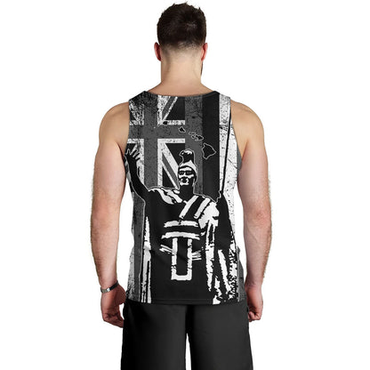 Hawaii Tank Top King Kamehameha Flag Tribal Pride Black White