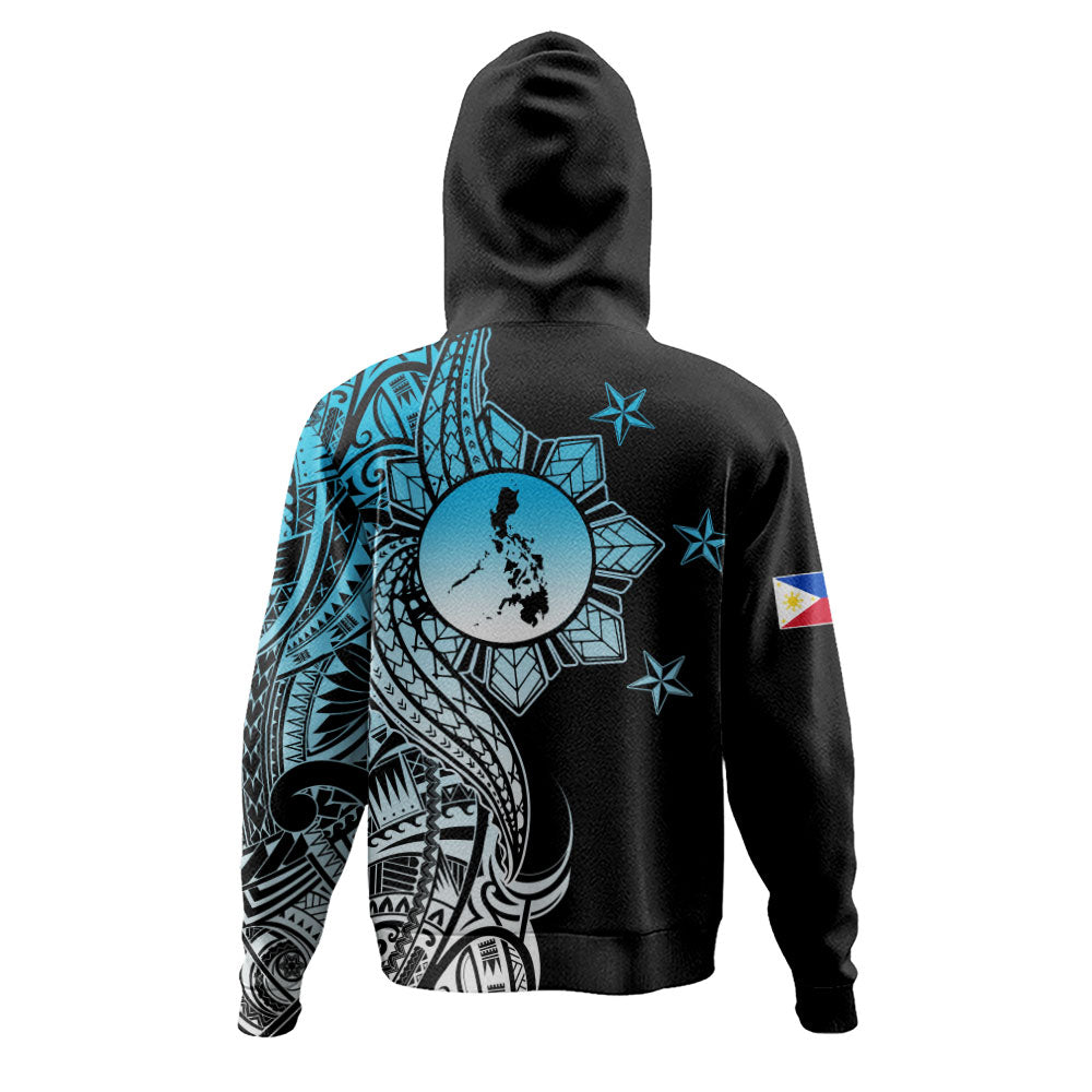 Philippines Filipinos Hoodie Flag Sun Map Tribal Fusion Style