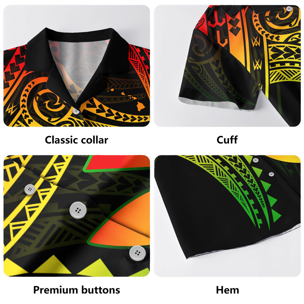 Hawaii Hawaiian Shirt Polynesian Flame Of Hawaii Style