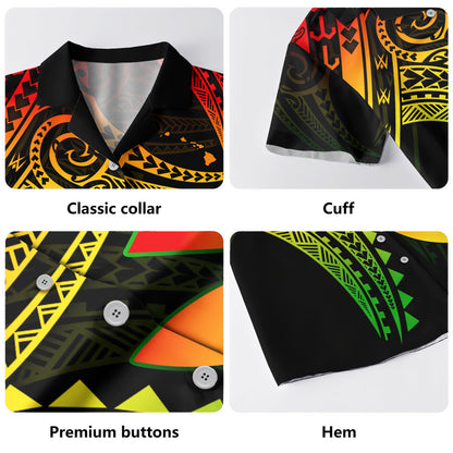 Hawaii Hawaiian Shirt Polynesian Flame Of Hawaii Style