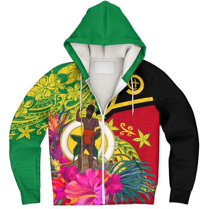 Vanuatu Sherpa Hoodie Flag Tribal Tropical Style