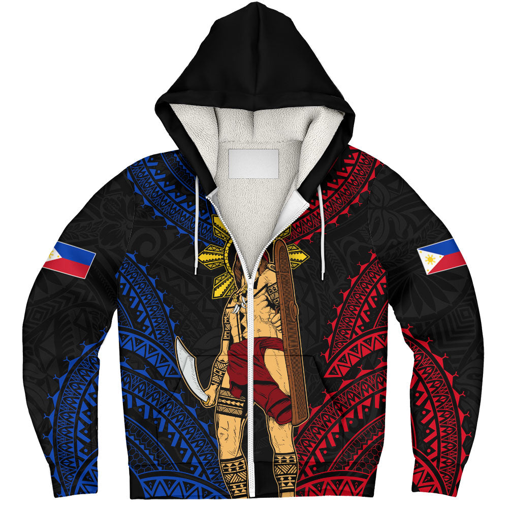 Philippines Filipinos Sherpa Hoodie Lapu Lapu Tattoo Batok Tribal Motifs Designs