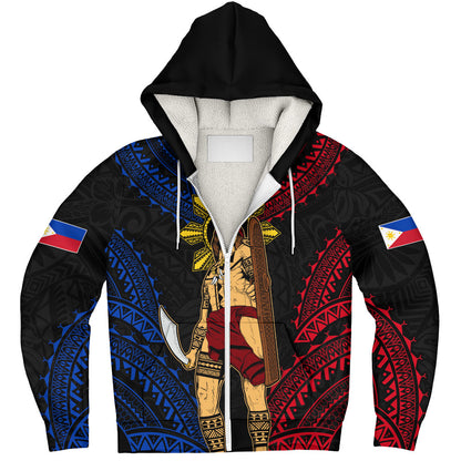 Philippines Filipinos Sherpa Hoodie Lapu Lapu Tattoo Batok Tribal Motifs Designs
