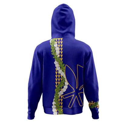 Hawaii Hoodie Kanaka Maoli Puakenikeni Maile Flower Lei