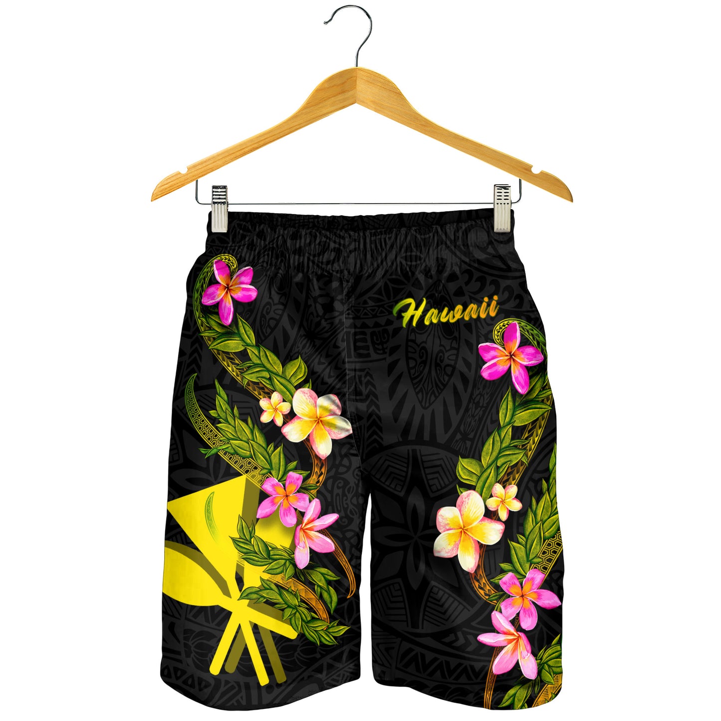 Hawaii Men Shorts Plumeria Tribal