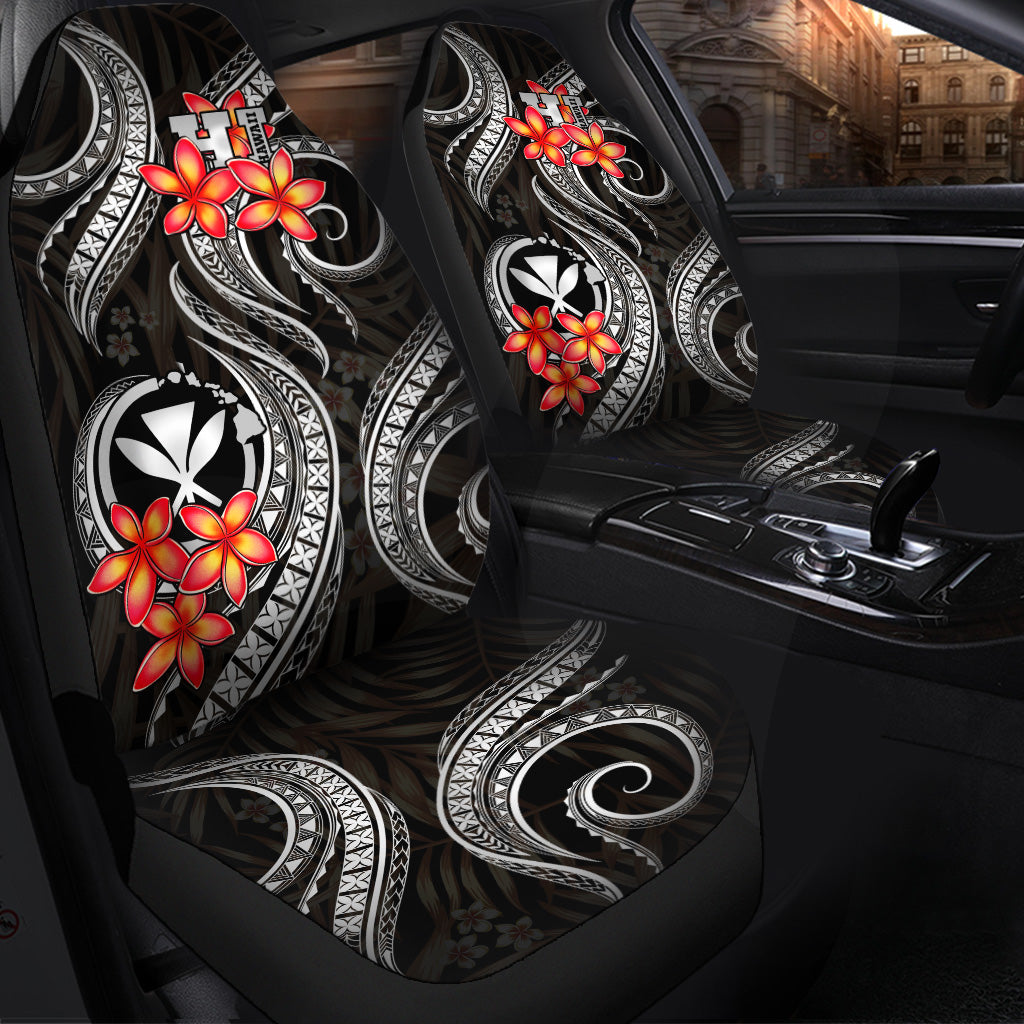 Polynesian Hawaii Car Seat Covers - White Plumeria
