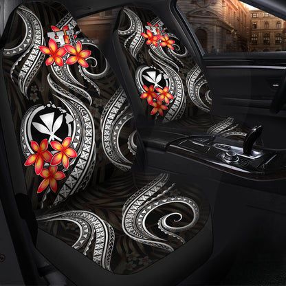 Polynesian Hawaii Car Seat Covers - White Plumeria