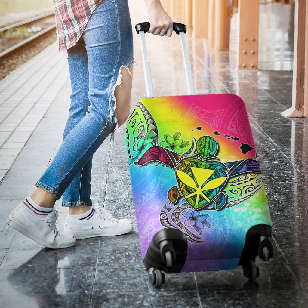 Hawaii Luggage Cover Hawaii Map And Turtle Tribal Patterns