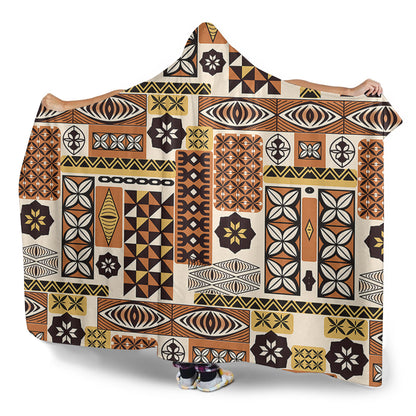 Tonga Hooded Blanket Ngatu Tapa Pattern