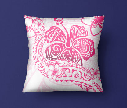 Hawaii Pillow Cover Pink Hibiscus And Plumeria Flowers Polynesian Decor