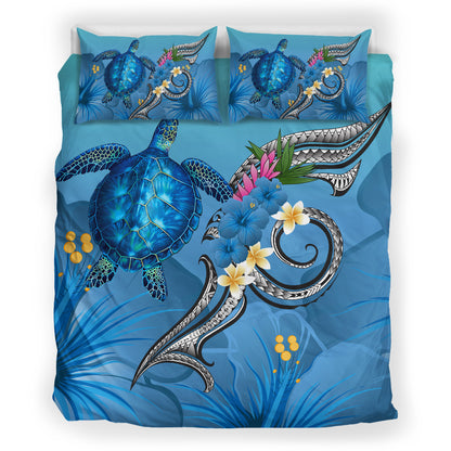Hawaii Bedding Set  - Hawaii Ocean Turtle Hibiscus Blue
