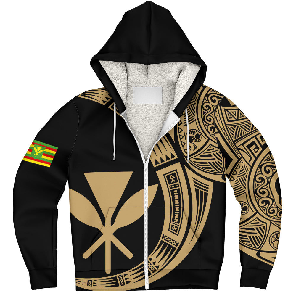 Hawaii Sherpa Hoodie Polynesia Tribal Spirits Of Kanaka Seal