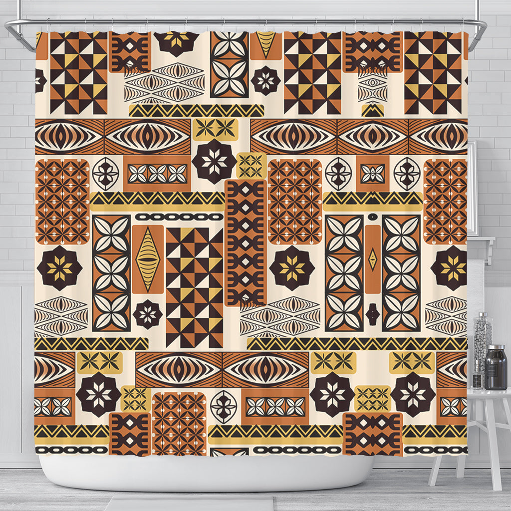 Tonga Shower Curtain Ngatu Tapa Pattern