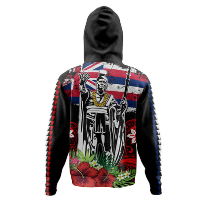 Hawaii Hoodie King Kamehameha I Tribal Flag Tropical Style