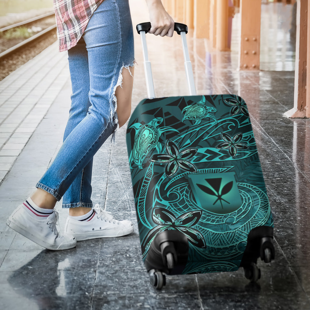 Hawaii Luggage Cover Kanaka Maoli Tropical Leaves Polynesian Pattern