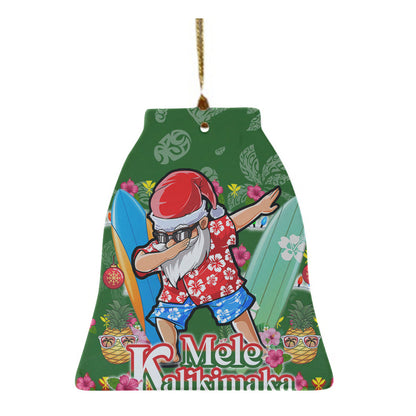 Hawaii Christmas Ceramic Ornament Mele Kalikimaka Dabbing Santa Christmas Style
