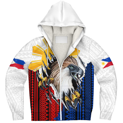 Philippines Filipinos Sherpa Hoodie Eagle Claws Scratching Grunge Style