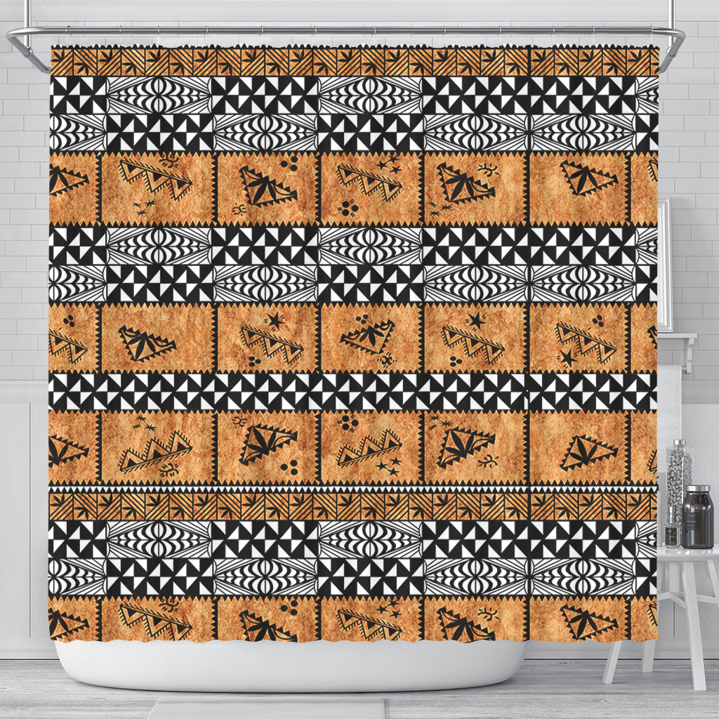 Tonga Shower Curtain Tapa Pattern