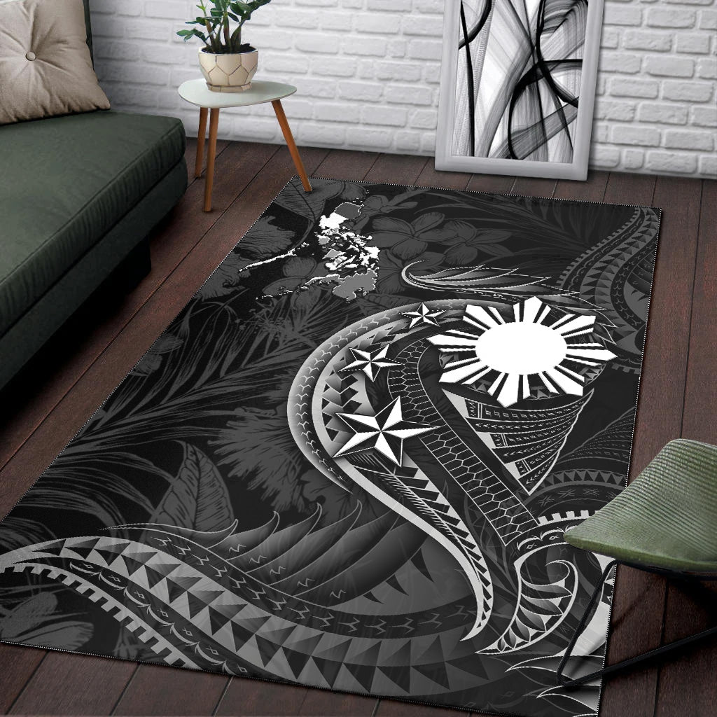 Philippines Filipinos Area Rug Philippines Sun Tribal Patterns Tropical Flowers Curve Style