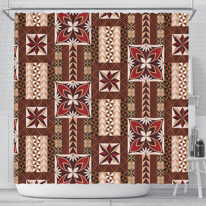 Samoa Shower Curtain Siapo Pattern Print