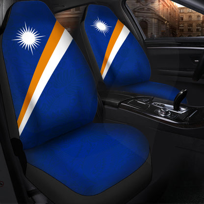 Marshall Islands Car Seat Covers - Marshall Islands Flag Micronesia Style Blue