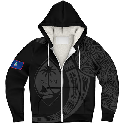 Guam Sherpa Hoodie Polynesia Tribal Spirits Of Guam Seal