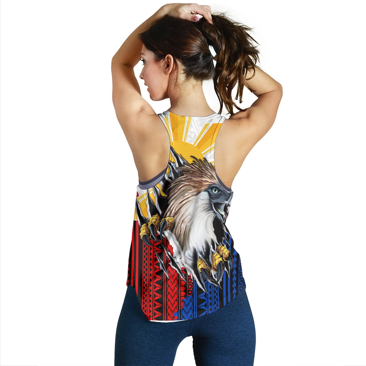 Philippines Filipinos Women Tank Eagle Claws Scratching Grunge Style